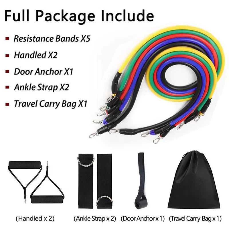 11 Pcs/Set Latex Resistance Bands